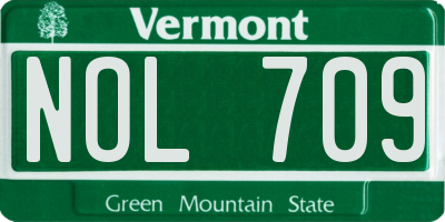 VT license plate NOL709