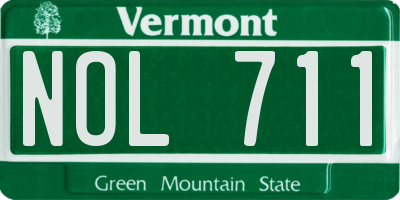 VT license plate NOL711