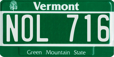 VT license plate NOL716