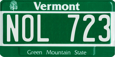 VT license plate NOL723
