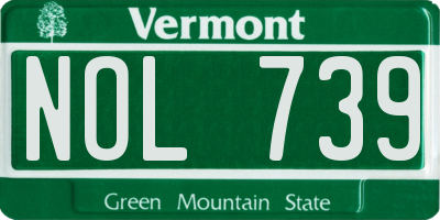 VT license plate NOL739