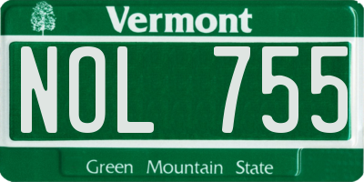VT license plate NOL755
