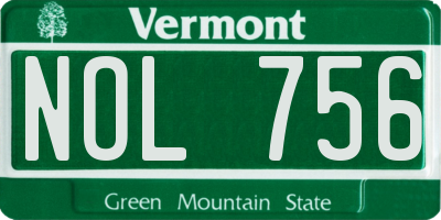 VT license plate NOL756