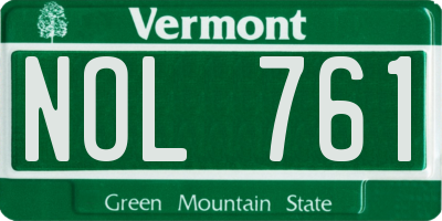 VT license plate NOL761