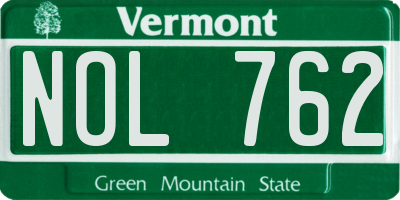 VT license plate NOL762