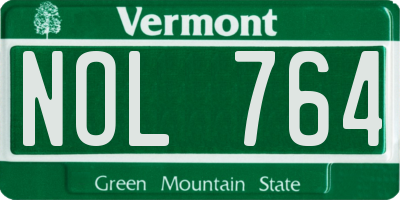 VT license plate NOL764