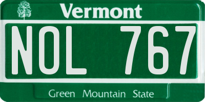 VT license plate NOL767