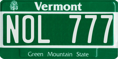 VT license plate NOL777