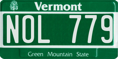VT license plate NOL779
