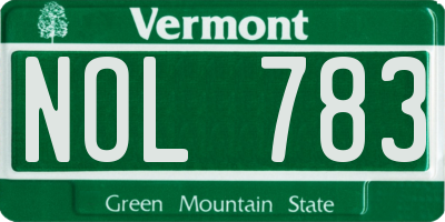 VT license plate NOL783
