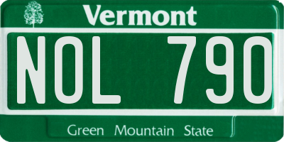 VT license plate NOL790