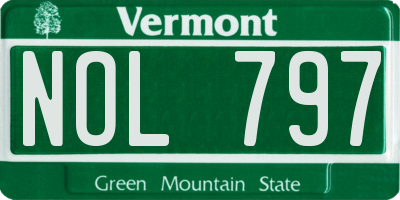 VT license plate NOL797