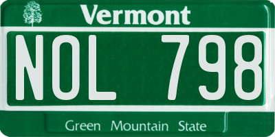 VT license plate NOL798