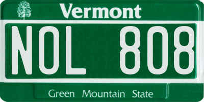 VT license plate NOL808