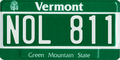 VT license plate NOL811