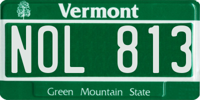 VT license plate NOL813