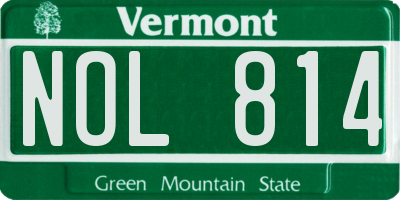 VT license plate NOL814
