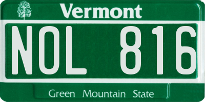 VT license plate NOL816