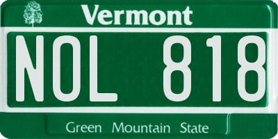 VT license plate NOL818