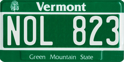 VT license plate NOL823