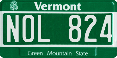 VT license plate NOL824