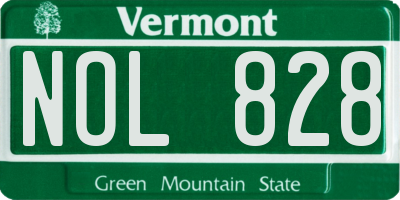 VT license plate NOL828