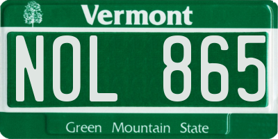 VT license plate NOL865