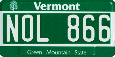 VT license plate NOL866
