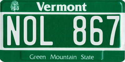 VT license plate NOL867