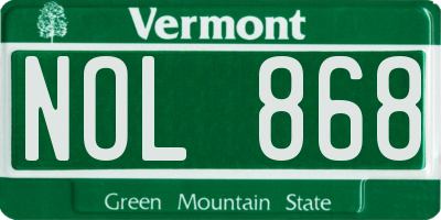 VT license plate NOL868
