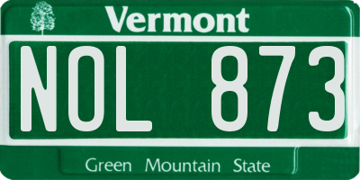 VT license plate NOL873