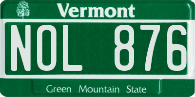 VT license plate NOL876