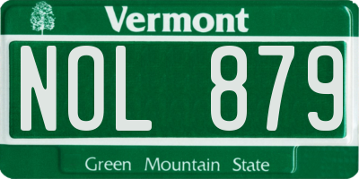 VT license plate NOL879