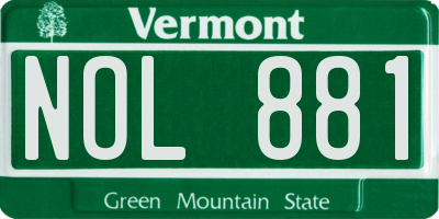 VT license plate NOL881