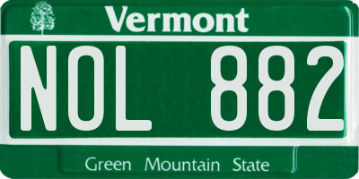 VT license plate NOL882