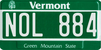 VT license plate NOL884