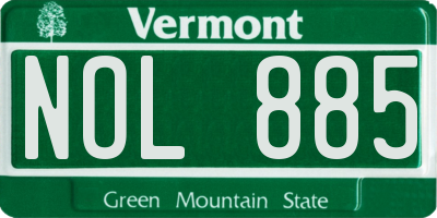 VT license plate NOL885