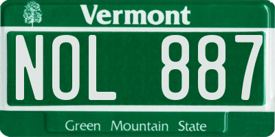 VT license plate NOL887