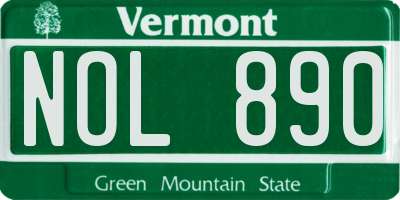 VT license plate NOL890