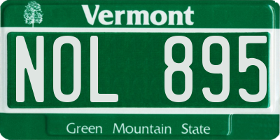 VT license plate NOL895
