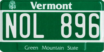 VT license plate NOL896
