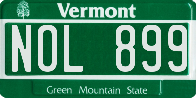 VT license plate NOL899