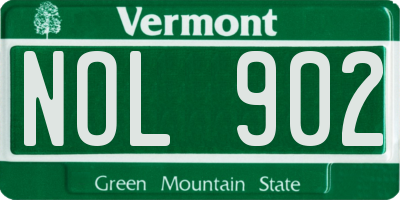 VT license plate NOL902