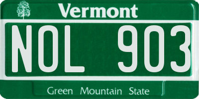 VT license plate NOL903