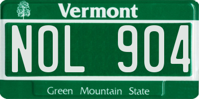 VT license plate NOL904