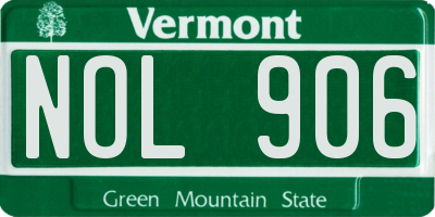 VT license plate NOL906