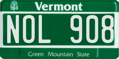 VT license plate NOL908