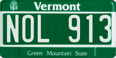 VT license plate NOL913