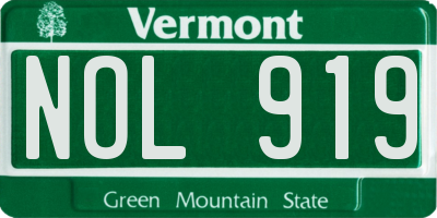 VT license plate NOL919