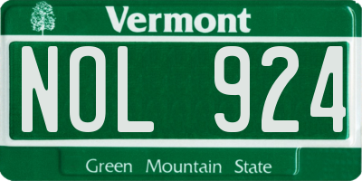 VT license plate NOL924